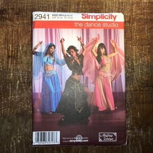 Simplicity Sewing Pattern 2941 Dance Studio Belly Dancer Costume 6 8 10 12 UNCUT